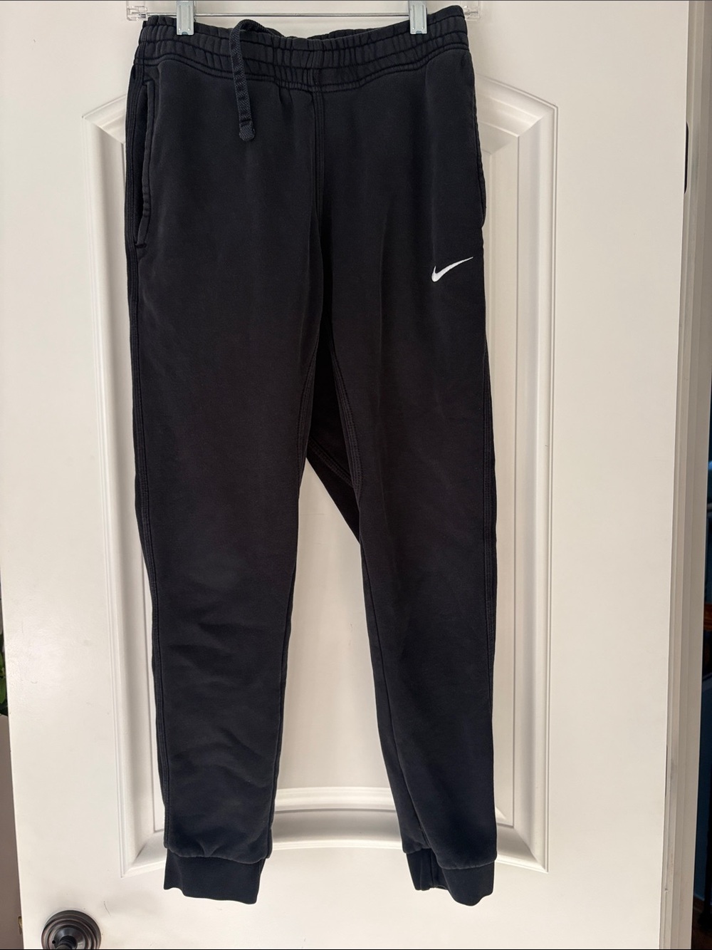 Nike Black Jogger Sweatpants with White Swoosh